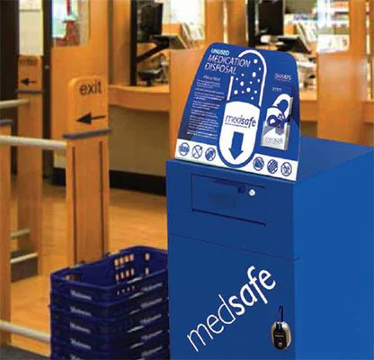 MedSafe medication disposal in a retail pharmacy